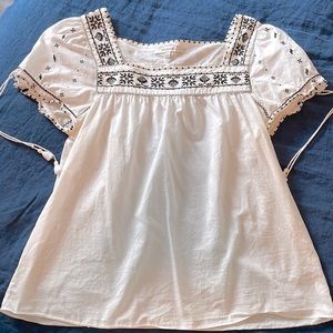 Madewell embroidered top S EUC NSPF worn only a few times